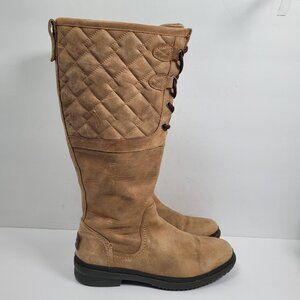 Ugg Elsa Women's Quilted Tall Leather Lace-Up Boots S/N1013484 US Size 8.5